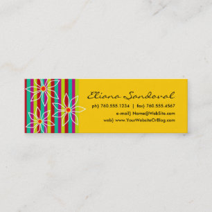 Cartes d'appel à rayures florales