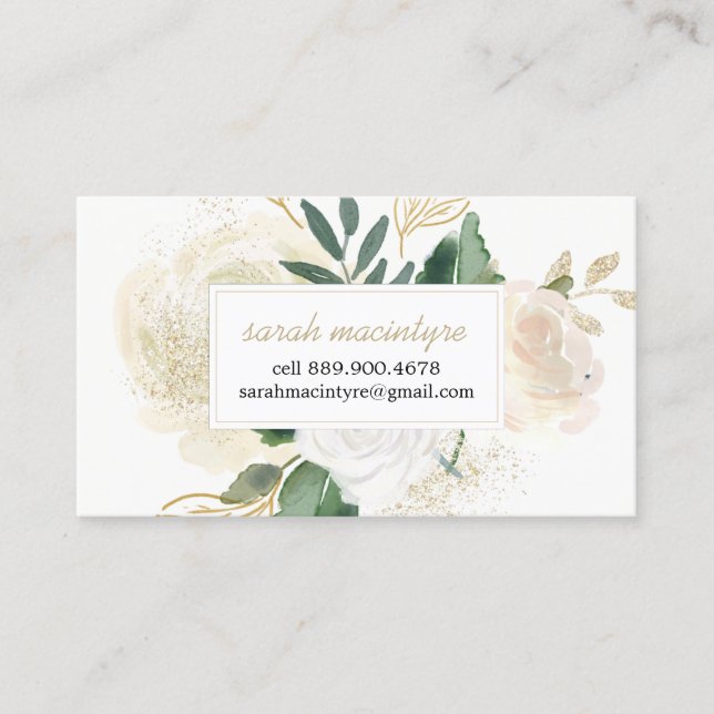 Cartes d'appel des Roses d'aquarelle (Devant)