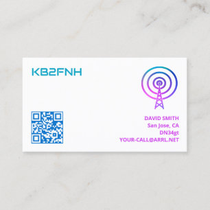 Cartes d'appel radio amateur avec code QR personna
