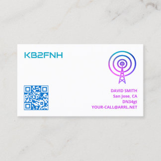 Cartes d'appel radio amateur avec code QR personna