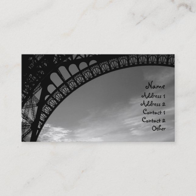 Cartes d'appel Tour Eiffel (Devant)