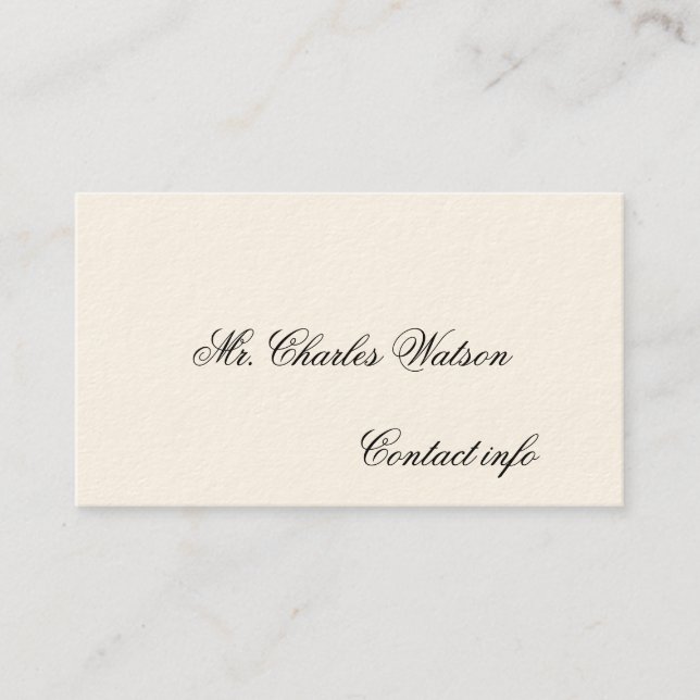 Cartes d'appel victoriennes de Gentleman (Devant)