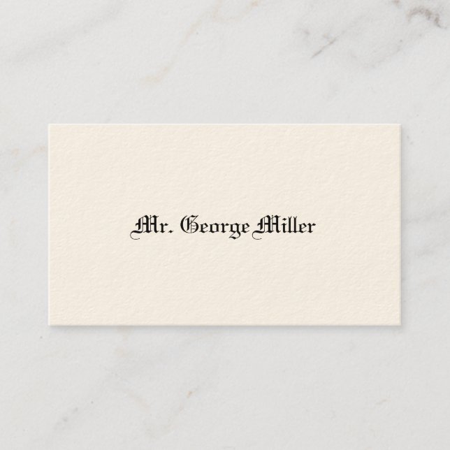 Cartes d'appel victoriennes de Gentleman (Devant)