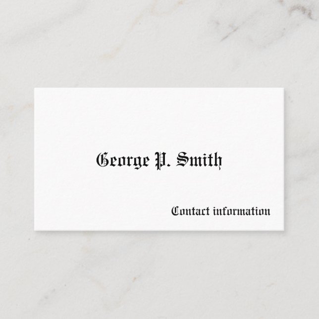 Cartes d'appel victoriennes pour hommes (Devant)