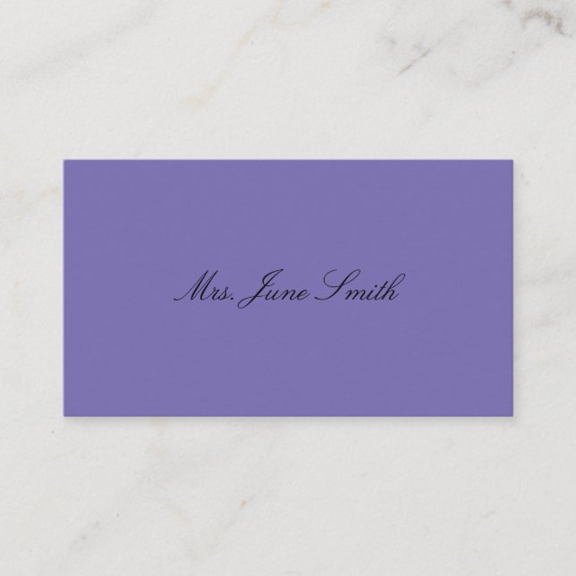 Cartes d'appel victoriennes simples violet (Devant)
