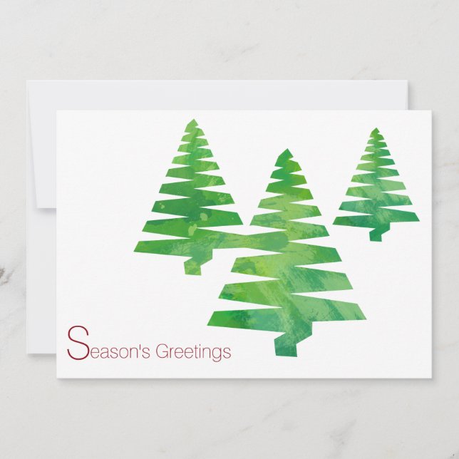 Cartes d'aquarelle de Noël des Arbres Peints (Devant)