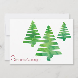 Cartes d'aquarelle de Noël des Arbres Peints