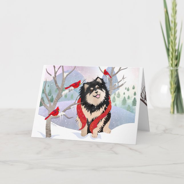 CARTES d'art COMFORT & JOY Finlandais Lapphund (Devant)