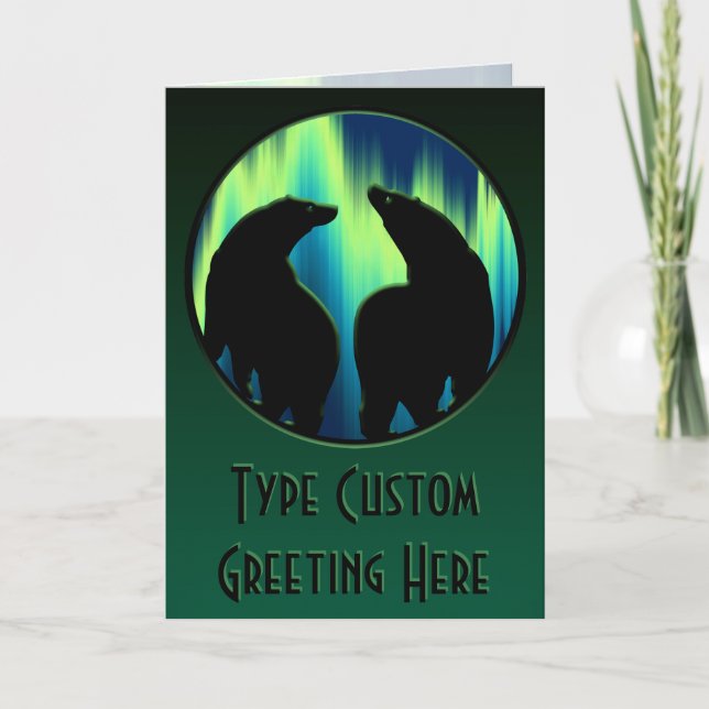 Cartes d'art Ours Polaire Lumières Nord Cartes d'a (Devant)