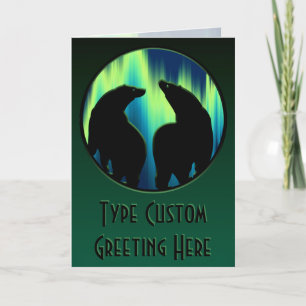 Cartes d'art Ours Polaire Lumières Nord Cartes d'a