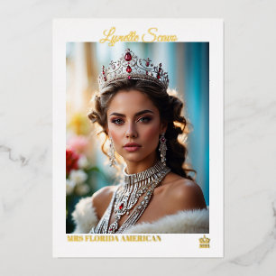 Cartes d'autographe de concours de beauté en feuil