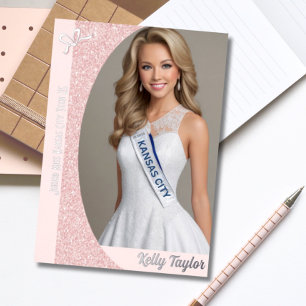 Cartes d'autographe en feuille de métal Glitz Rose