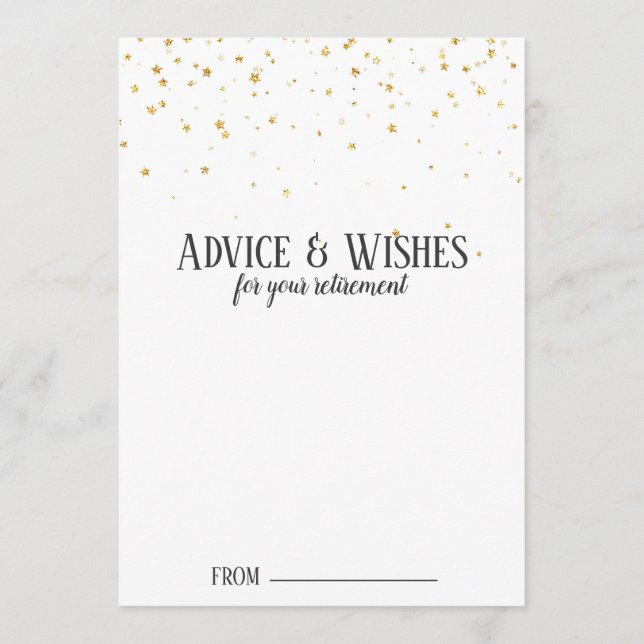 Cartes d'avis de retraite Gold Confetti (Devant)