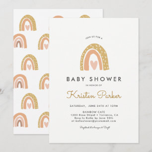 Cartes d'Baby shower Pastel Rainbow