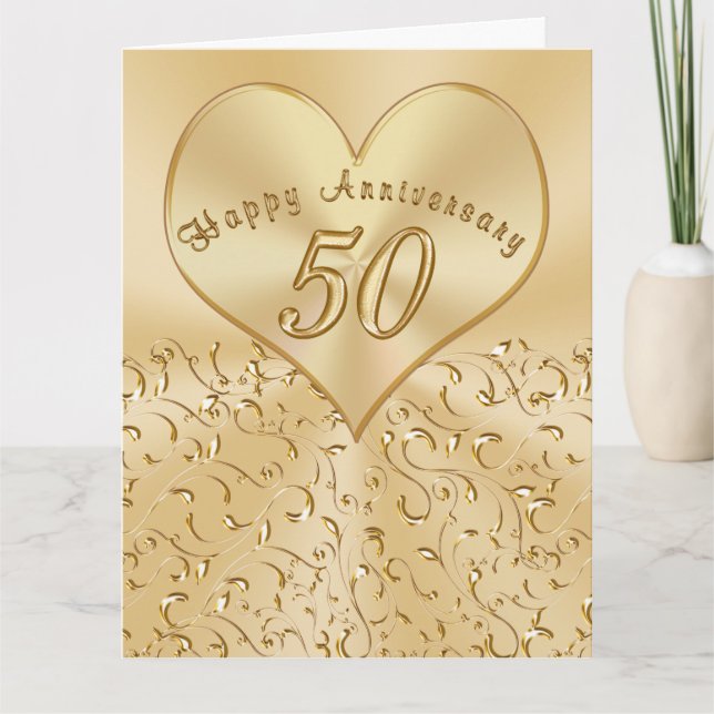 Cartes de 50e anniversaire de mariage, 3 formats (Devant)