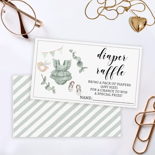 Cartes de baby shower de tombola écolière (Créateur téléchargé)