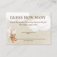 Cartes de Baby-Shower "Devinez combien d'ours en p