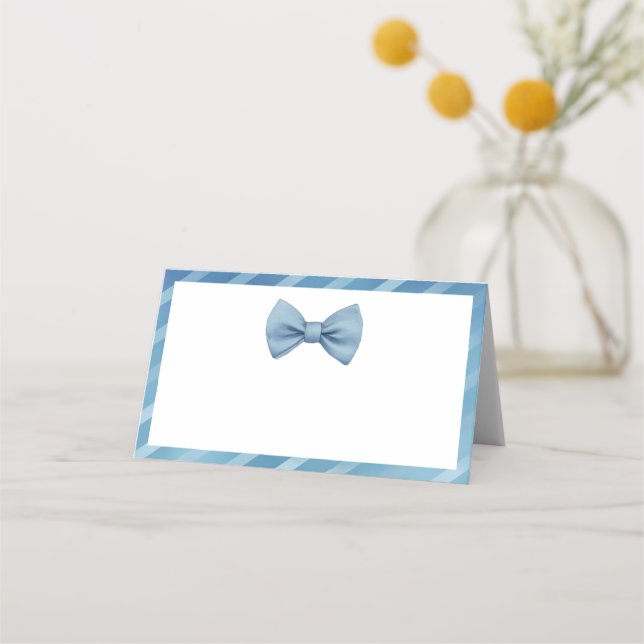 Cartes de Baby shower Little Man - Blue Bow Cravat (Devant)