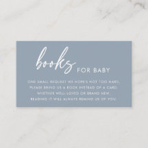 Cartes de Baby Shower Minimalistes Bleu Poussiéreu