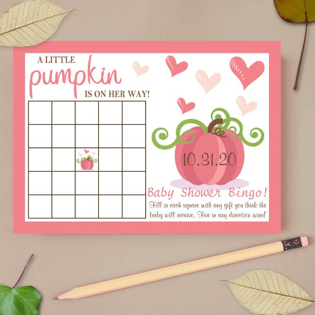 Cartes de Baby shower pour filles Citrouilles mign (Créateur téléchargé)