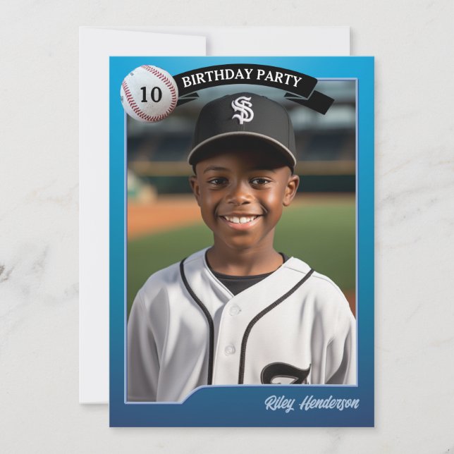 Cartes de base-ball Photo Anniversaire Fête Invita (Devant)