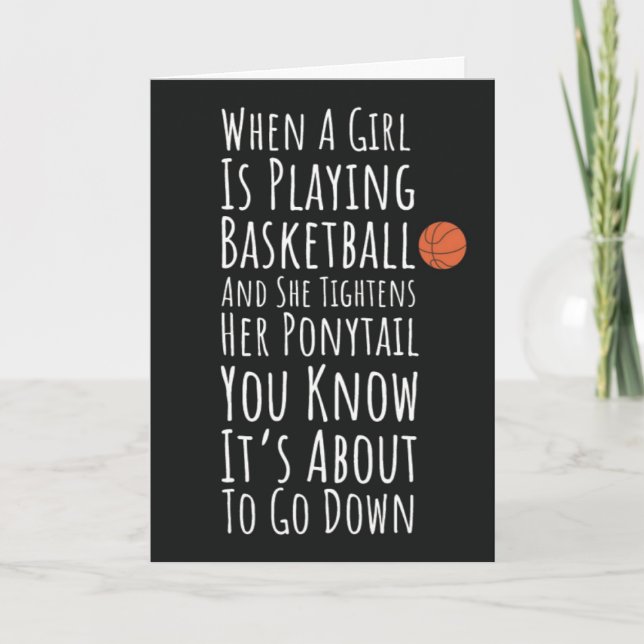 Cartes de basketball drôles pour adolescentes et f (Devant)
