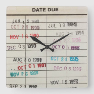 Cartes de bibliothèque imprimable Horloge murale a