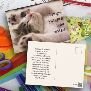 Cartes de bienvenue pour étudiants Sleeping Kitten