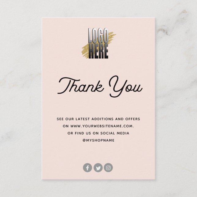 Cartes de bijoux Blush avec logo (Devant)