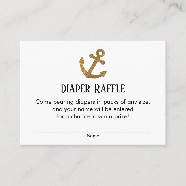 Cartes de billets simples pour couches Ancres en o (Devant)