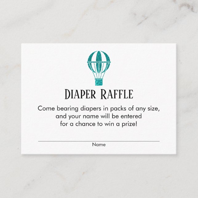 Cartes de billets turquoises pour couches à air ch (Devant)