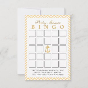 Cartes de Bingo Baby shower Nautique Chevron Strip