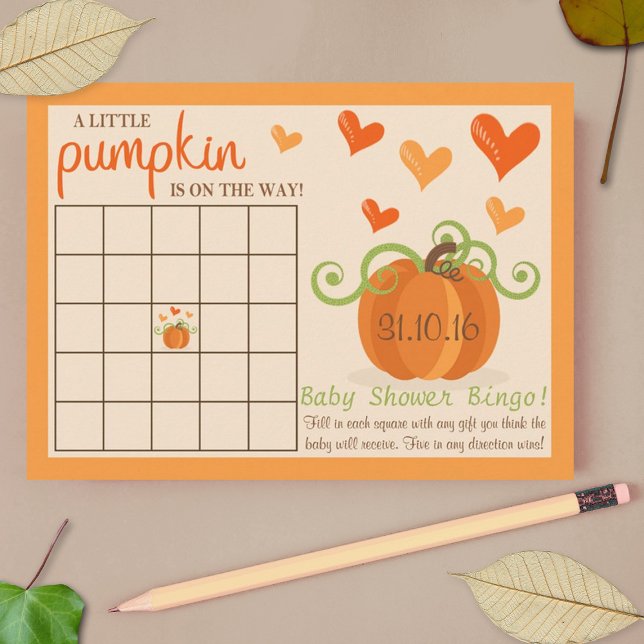 Cartes De Bingo De Baby shower De Petite Citrouill (Créateur téléchargé)