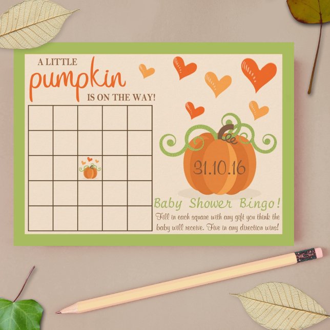 Cartes De Bingo De Baby shower De Petite Citrouill (Créateur téléchargé)
