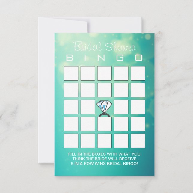 Cartes de Bingo de Bague de Fiançailles en Diamant (Devant)