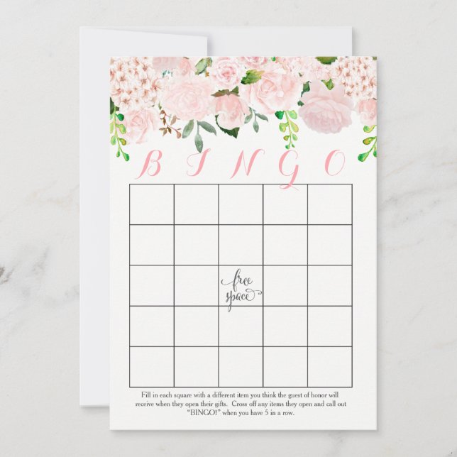 Cartes de Bingo de Fêtes des mariées florales (Devant)