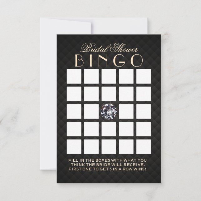 Cartes De Bingo De Luxe Diamond Fête de l'mariée (Devant)