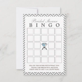 Cartes de Bingo de Mariage en Zigzag Argent avec B