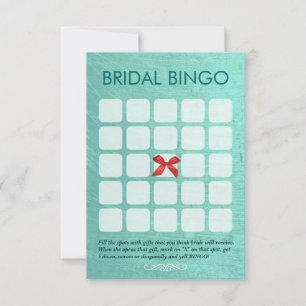 Cartes de bingo de mariage vert menthe élégant 5x5