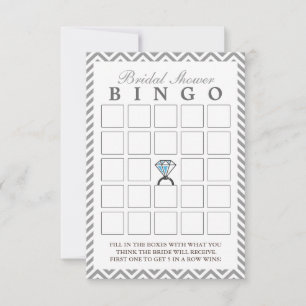 Cartes de Bingo de Mariage Zigzag Argent Anneau de