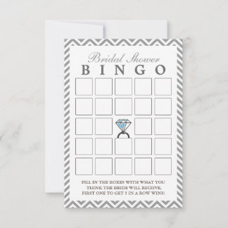 Cartes de bingo nuptiales Zigzag en argent
