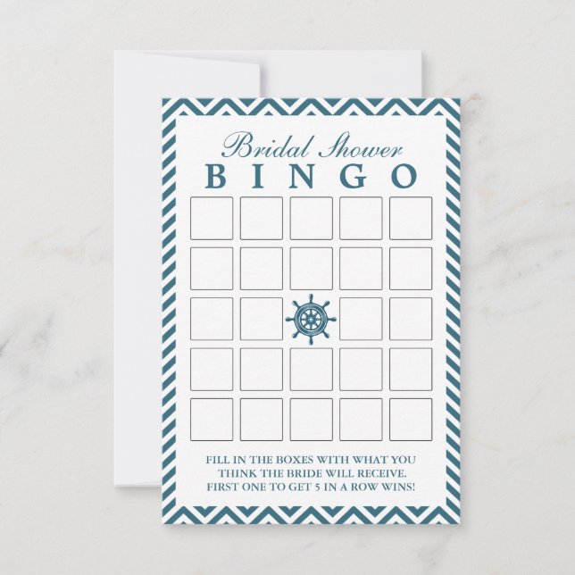 Cartes de Bingo pour Baby Shower Thème Gouvernail  (Devant)