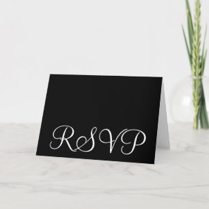 Cartes de Black and White RSVP pour invitations