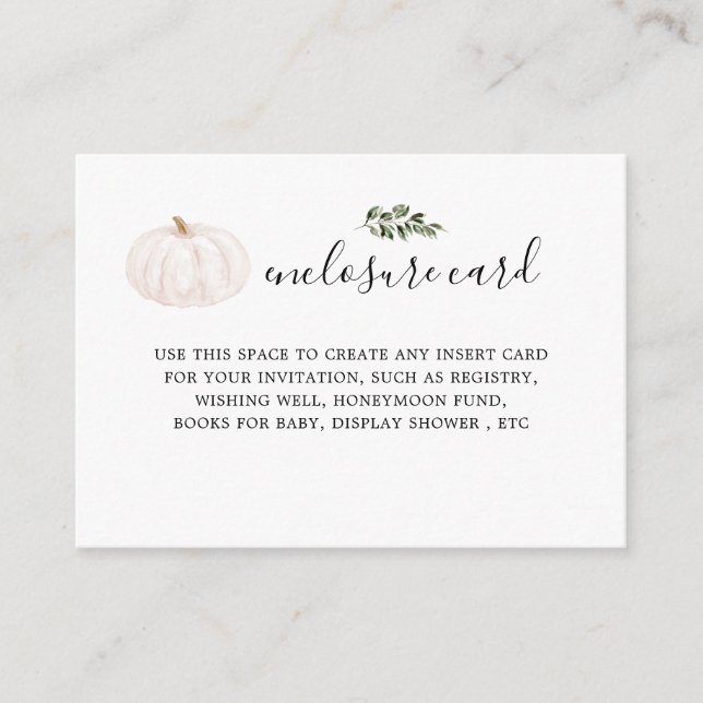 Cartes de boîtier Baby shower  verdoyant citrouill (Devant)