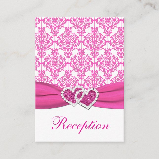 Cartes de boîtier Coeur associées rose et blanc (Devant)