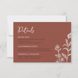 Cartes de boîtier de mariage à fleurs chic boho ru