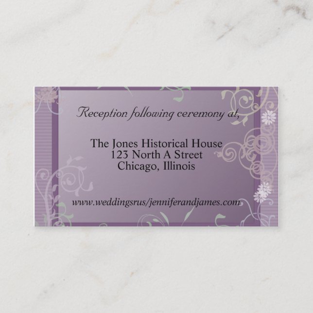 Cartes de boîtier de Mariage Floral violet (Devant)