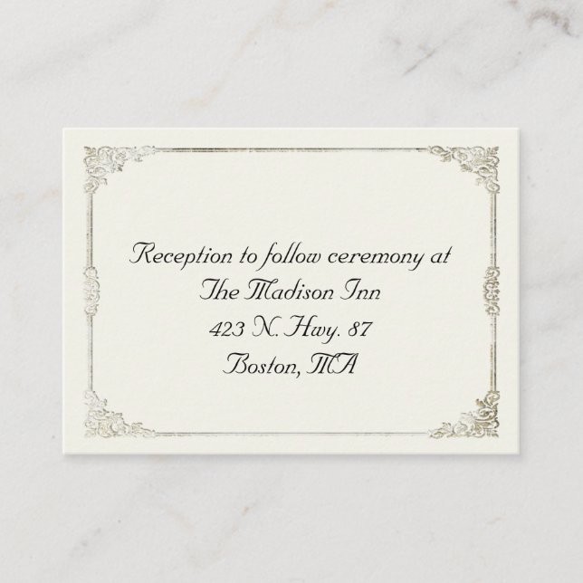 Cartes de boîtier Mariage à cadre antique (Devant)