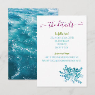 Cartes de boîtier Mariage bleu océan