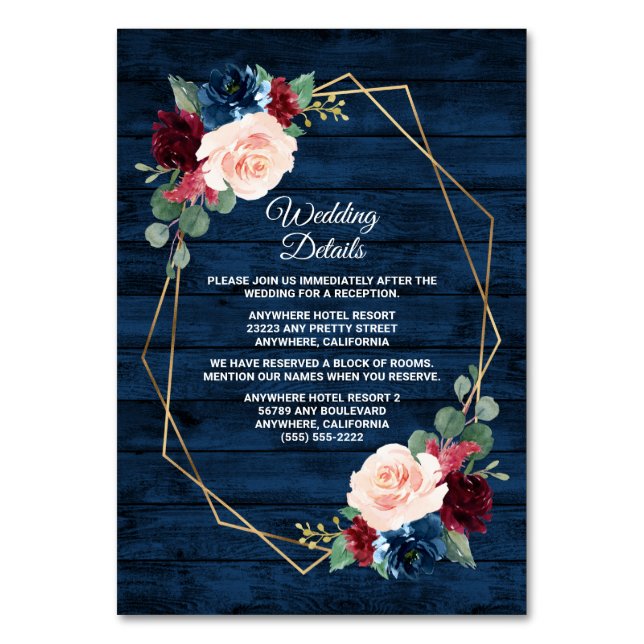 Cartes de boîtier Mariage couleur or rose marine (Par défaut)